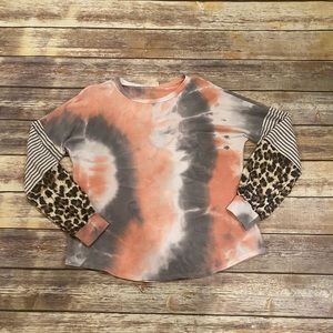 Tye dye leopard sweater